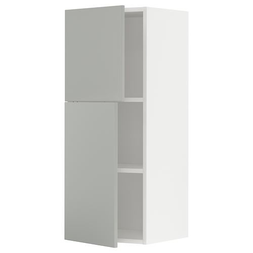 IKEA - METOD, kitchen wall cabinet, HAVSTORP light grey, 40x100 cm