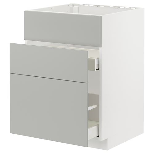 IKEA - METOD/MAXIMERA, sink cabinet, HAVSTORP light grey, 60x60 cm