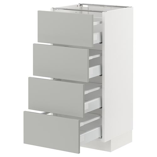 IKEA - METOD/MAXIMERA, base cabinet with drawers, HAVSTORP light grey, 40x37 cm