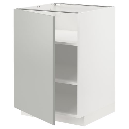 IKEA - METOD, base cabinet with doors, HAVSTORP light grey, 60x60 cm