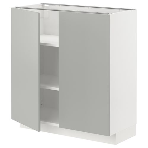 IKEA - METOD, base cabinet with doors, HAVSTORP light grey, 80x37 cm