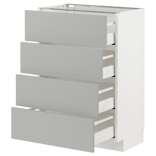 IKEA - METOD/MAXIMERA, base cabinet with drawers, HAVSTORP light grey, 60x37 cm