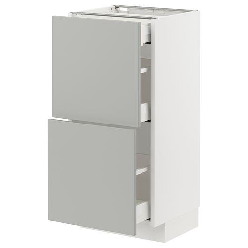 IKEA - METOD/MAXIMERA, base cabinet with drawers, HAVSTORP light grey, 40x37 cm