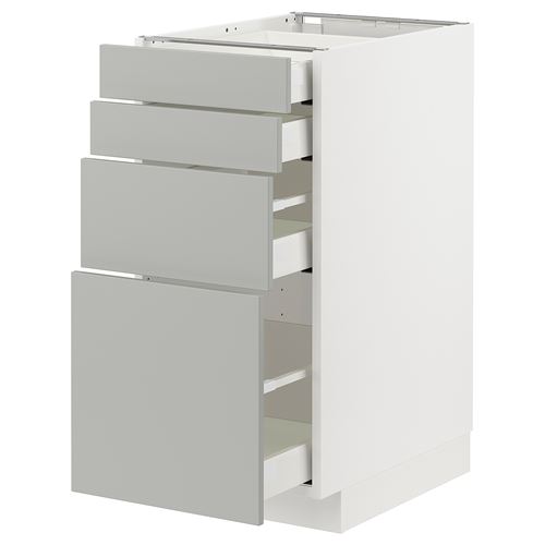 IKEA - METOD/MAXIMERA, base cabinet with drawers, HAVSTORP light grey, 40x60 cm