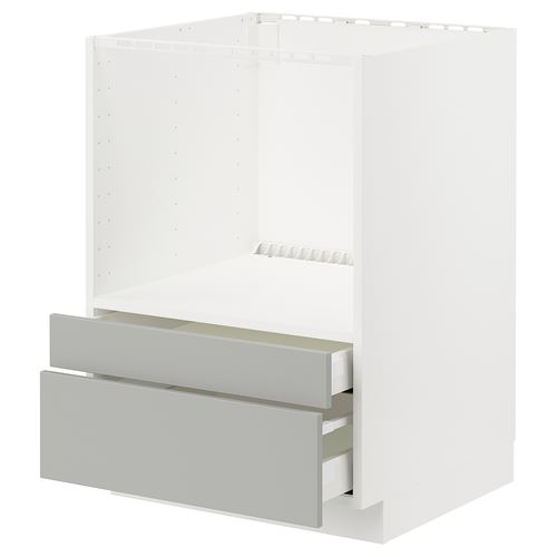 IKEA - METOD/MAXIMERA, microwave base cabinet, HAVSTORP light grey, 60x60 cm