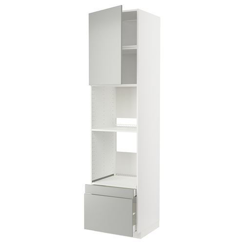 IKEA - METOD/MAXIMERA, fırın boy dolabı, HAVSTORP açık gri, 60x60x240 cm