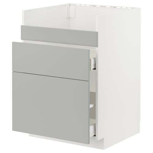 IKEA - METOD/MAXIMERA, sink cabinet, HAVSTORP light grey, 60x60 cm