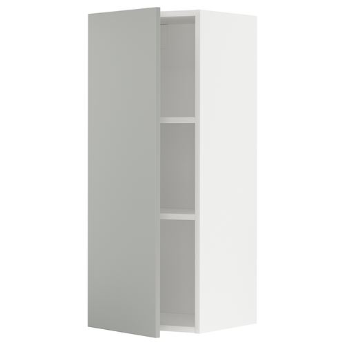 IKEA - METOD, kitchen wall cabinet, HAVSTORP light grey, 40x100 cm