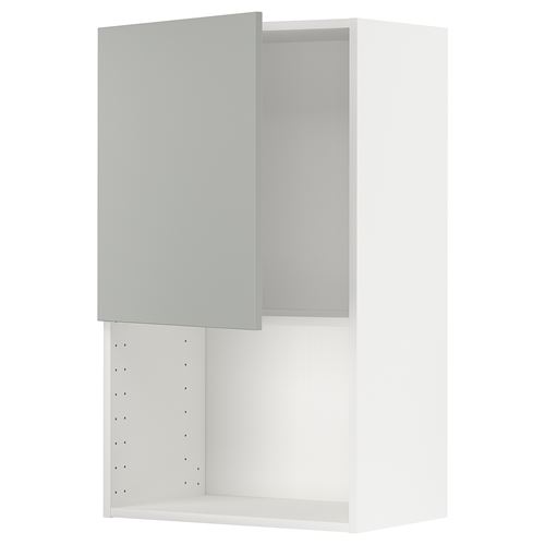 IKEA - METOD, wall cabinet for microwave oven, HAVSTORP light grey, 60x100 cm