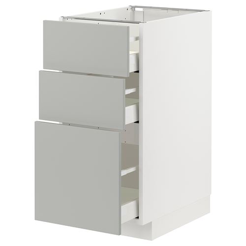 IKEA - METOD/MAXIMERA, base cabinet with drawers, HAVSTORP light grey, 40x60 cm