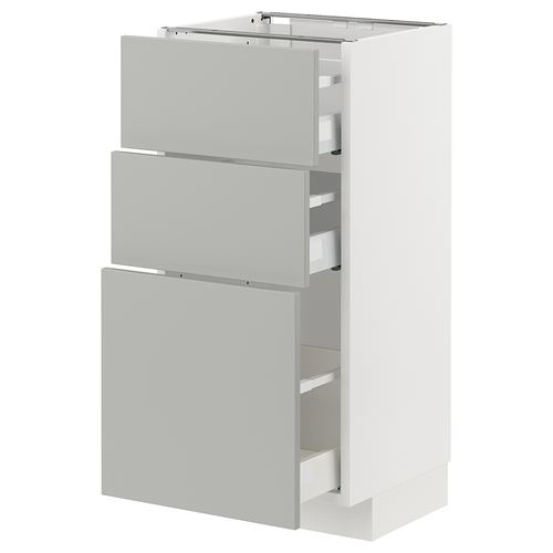 IKEA - METOD/MAXIMERA, base cabinet with drawers, HAVSTORP light grey, 40x37 cm