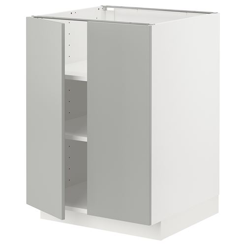 IKEA - METOD, base cabinet with doors, HAVSTORP light grey, 60x60 cm