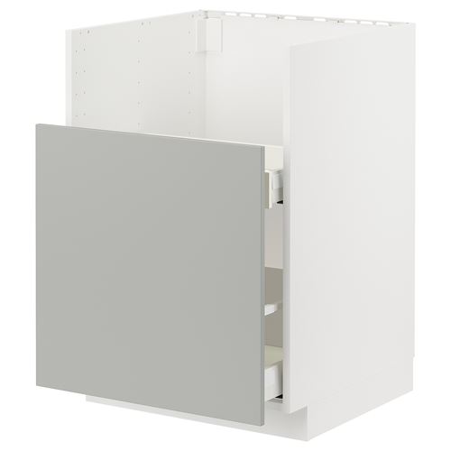 IKEA - METOD/MAXIMERA, sink cabinet, HAVSTORP light grey, 60x60 cm