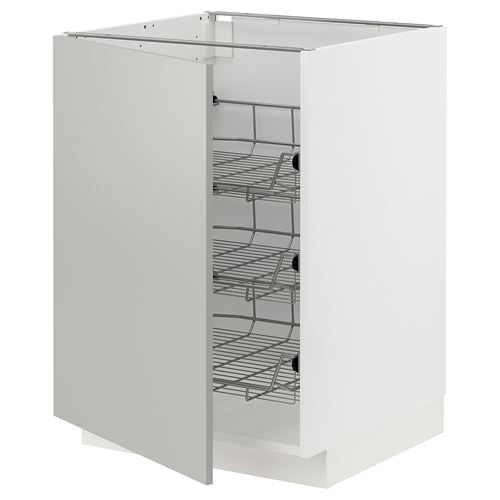 IKEA - METOD, base cabinet with doors, HAVSTORP light grey, 60x60 cm