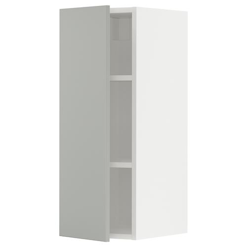 IKEA - METOD, kitchen wall cabinet, HAVSTORP light grey, 30x80 cm