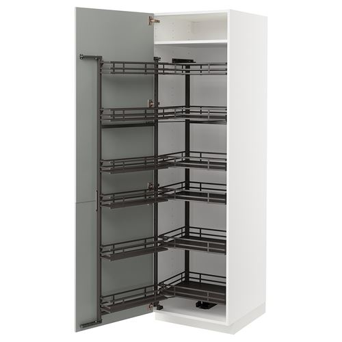 IKEA - METOD, pantry cabinet, HAVSTORP light grey, 60x60x200 cm