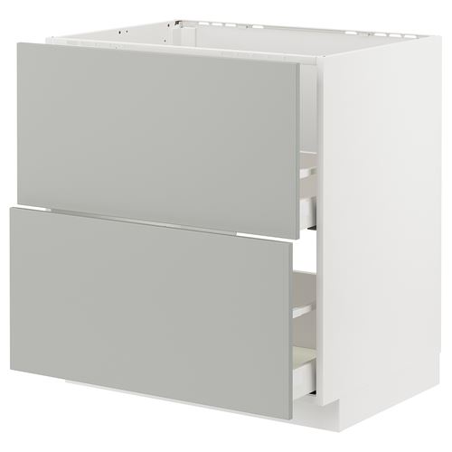 IKEA - METOD/MAXIMERA, sink cabinet, HAVSTORP light grey, 80x60 cm