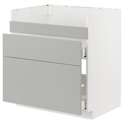 IKEA - METOD/MAXIMERA, sink cabinet, HAVSTORP light grey, 80x60 cm