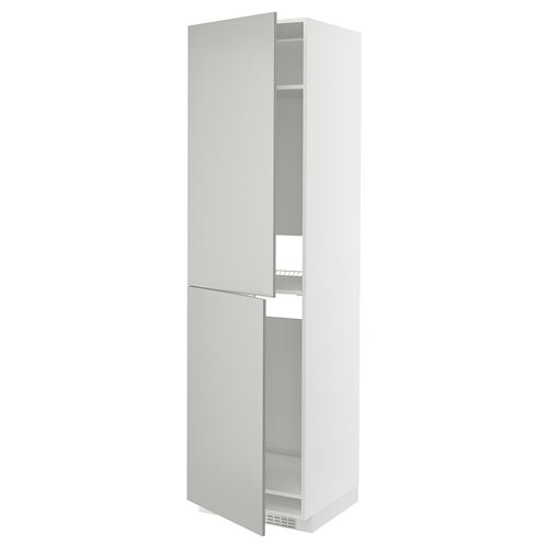 IKEA - METOD, fridge-freezer high cabinet, HAVSTORP light grey, 60x60x220 cm