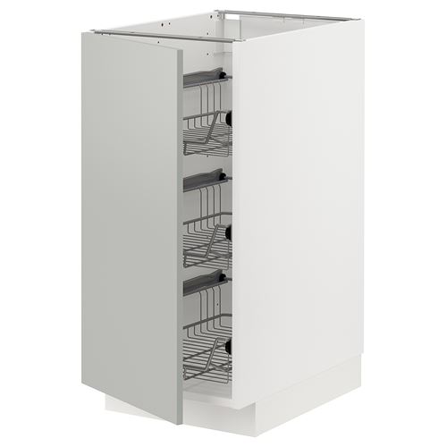 IKEA - METOD, base cabinet with doors, HAVSTORP light grey, 40x60 cm