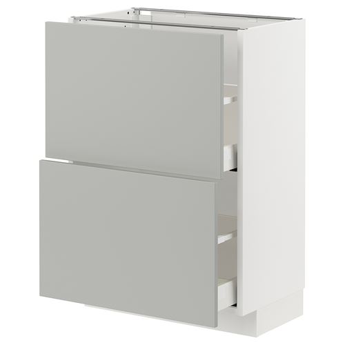 IKEA - METOD/MAXIMERA, base cabinet with drawers, HAVSTORP light grey, 60x37 cm