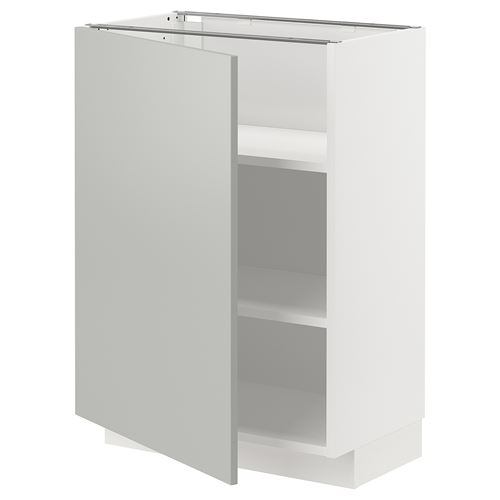 IKEA - METOD, base cabinet with doors, HAVSTORP light grey, 60x37 cm