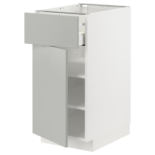 IKEA - METOD/MAXIMERA, base cabinet with drawer and door, HAVSTORP light grey, 40x60 cm