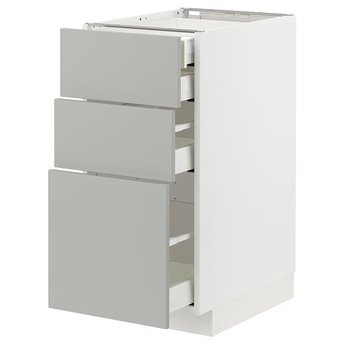 IKEA - METOD/MAXIMERA, base cabinet with drawers, HAVSTORP light grey, 40x60 cm