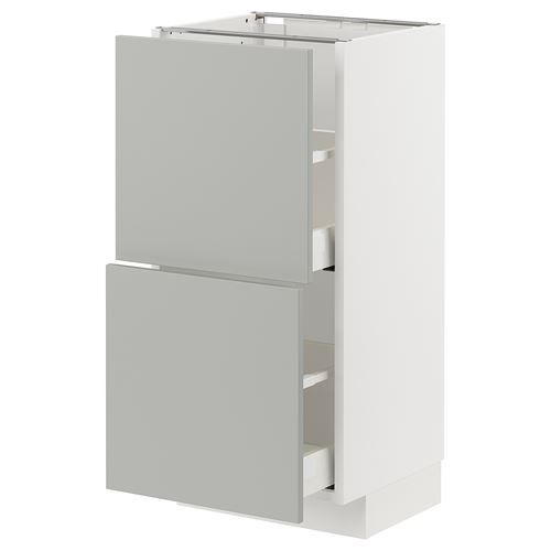 IKEA - METOD/MAXIMERA, base cabinet with drawers, HAVSTORP light grey, 40x37 cm