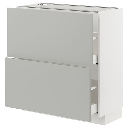 IKEA - METOD/MAXIMERA, base cabinet with drawers, HAVSTORP light grey, 80x37 cm