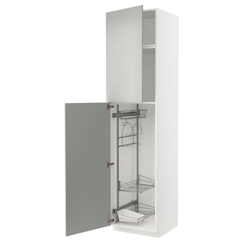 IKEA - METOD, cleaning cabinet, HAVSTORP light grey, 60x60x240 cm