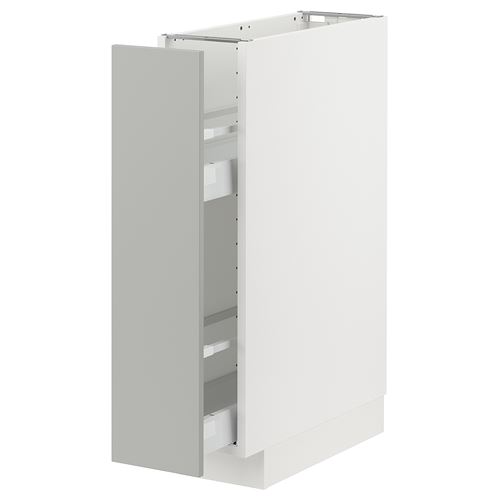 IKEA - METOD/MAXIMERA, base cabinet with doors, HAVSTORP light grey, 20x60 cm