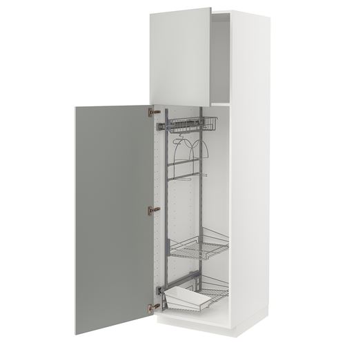 IKEA - METOD, cleaning cabinet, HAVSTORP light grey, 60x60x200 cm