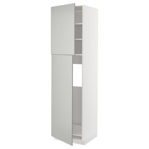 IKEA - METOD, buzdolabı boy dolabı, HAVSTORP açık gri-koyu gri, 60x60x220 cm