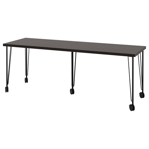 IKEA - LAGKAPTEN, desk, black-brown/black, 200x60 cm