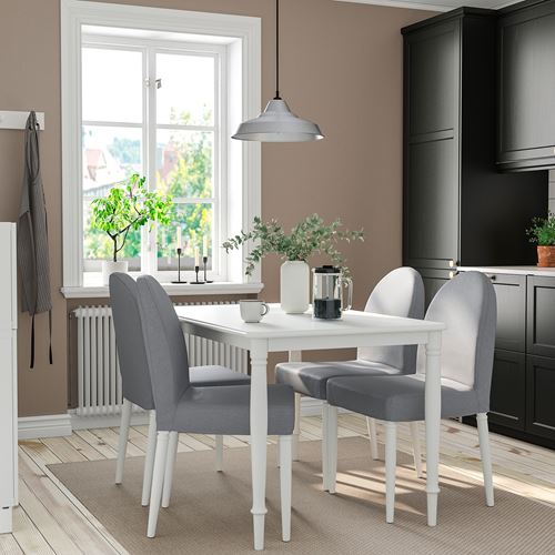 IKEA - DANDERYD, kitchen table set, white/Vissle grey, 4 chairs