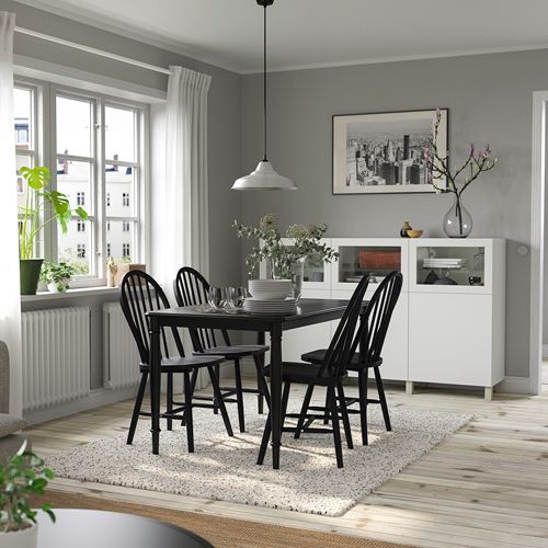 IKEA - DANDERYD/SKOGSTA, kitchen table set, black, 4 chairs