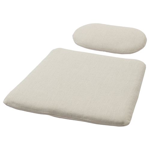 IKEA - GRYTTOM, armchair cushion, gransel natural, 52x52/37x21 cm