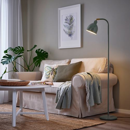 IKEA - RÖDFLIK, floor/reading lamp, grey-green