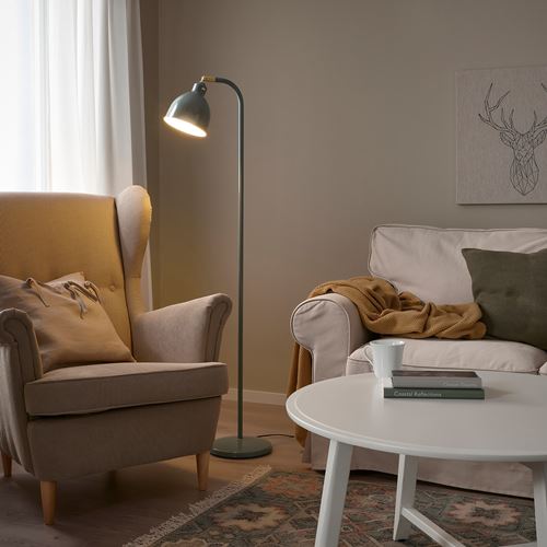 IKEA - RÖDFLIK, floor/reading lamp, grey-green