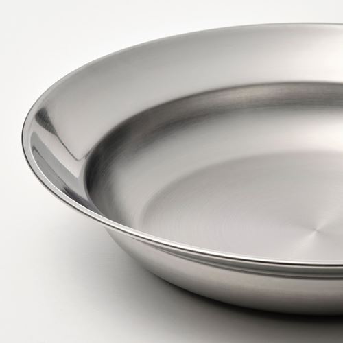 IKEA - GRILLTIDER, deep plate, stainless steel, 21 cm