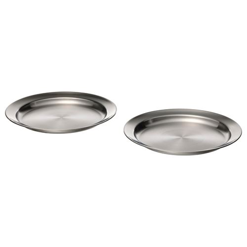 IKEA - GRILLTIDER, plate set, stainless steel, 25 cm