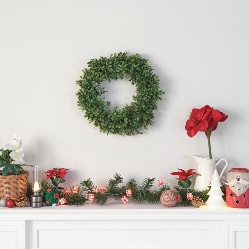 IKEA - VINTERFINT, artificial wreath, green, 45 cm