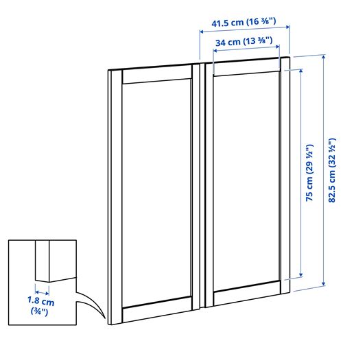 IKEA - IVAR, door, dark grey-felt, 42x83 cm