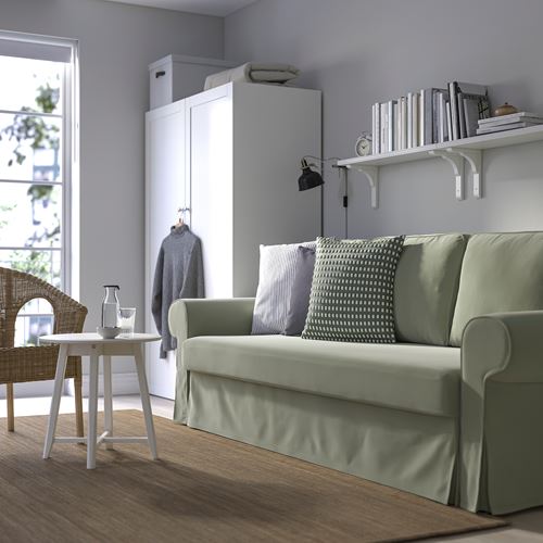 IKEA - VRETSTORP, 3-seat sofa-bed, hakebo grey-green