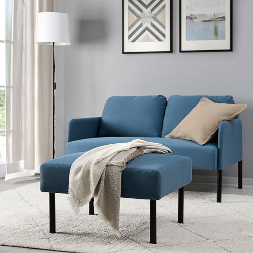 IKEA - GLOSTAD, footstool, knisa medium blue