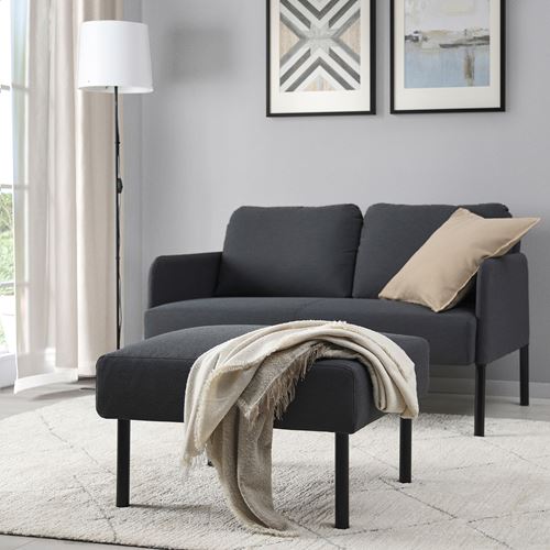 IKEA - GLOSTAD, footstool, knisa dark grey