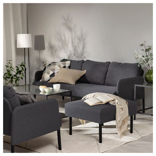 IKEA - GLOSTAD, footstool, knisa dark grey