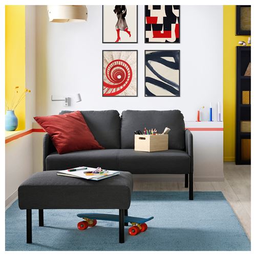 IKEA - GLOSTAD, footstool, knisa dark grey