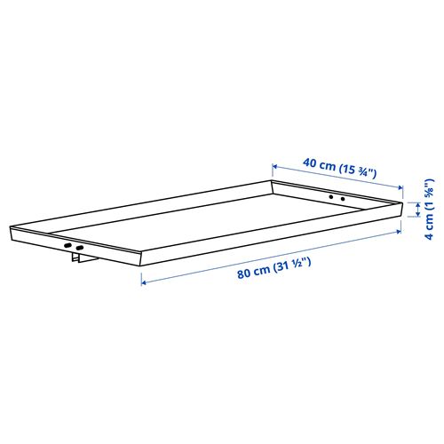 IKEA - MITTZON, display shelf for panel with wheels, white, 80x4 cm